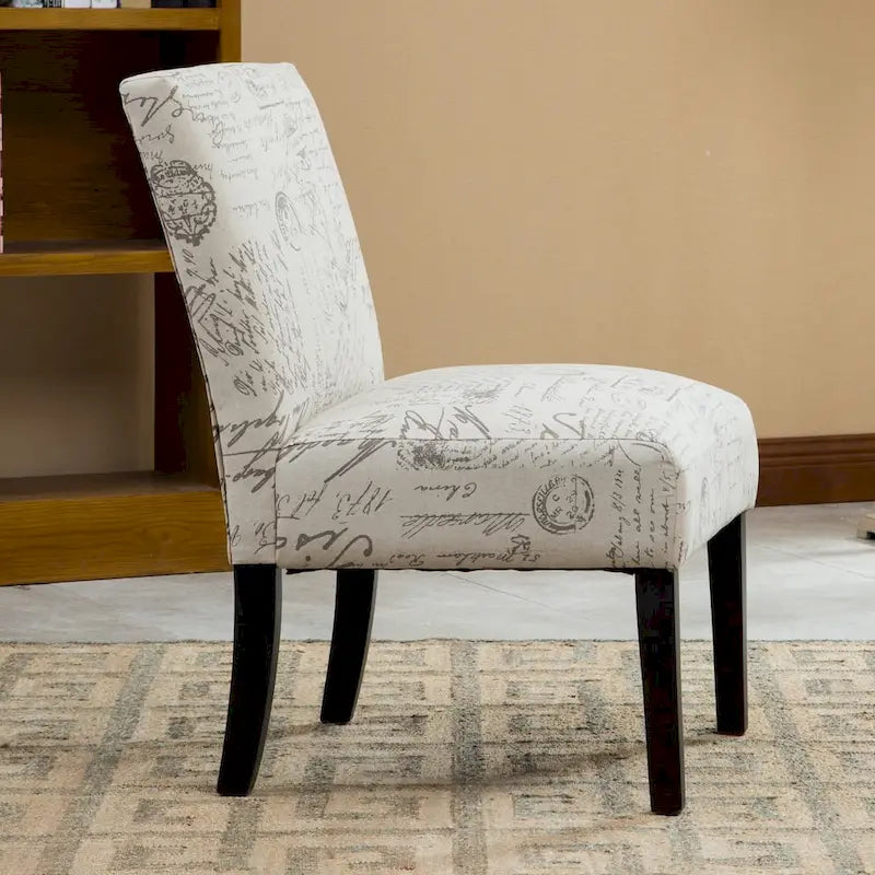 Chaise d'appoint sans accoudoirs rembourrée Botticelli de Roundhill Furniture