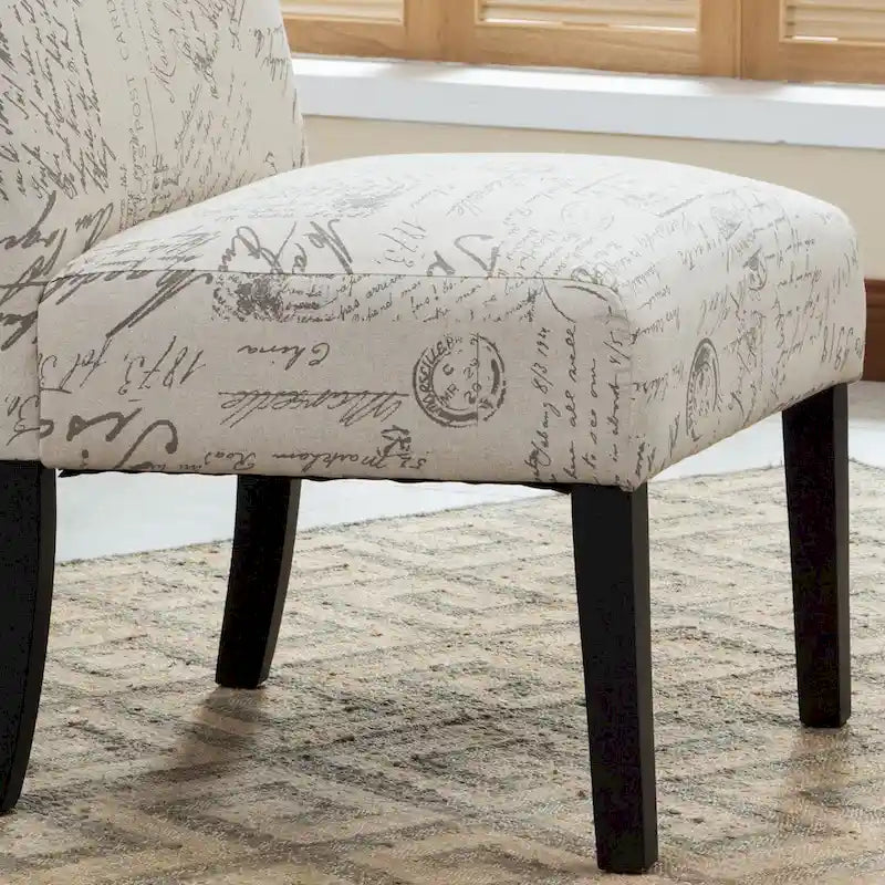 Chaise d'appoint sans accoudoirs rembourrée Botticelli de Roundhill Furniture