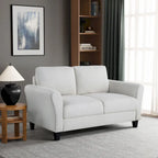 Causeuse en microfibre moderne 5 couleurs avec cadre en bois dur et pieds noirs pour 2 personnes