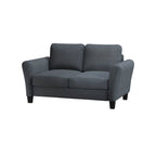 Causeuse en microfibre moderne 5 couleurs avec cadre en bois dur et pieds noirs pour 2 personnes