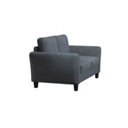 Causeuse en microfibre moderne 5 couleurs avec cadre en bois dur et pieds noirs pour 2 personnes