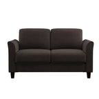 Causeuse en microfibre moderne 5 couleurs avec cadre en bois dur et pieds noirs pour 2 personnes