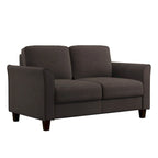 Causeuse en microfibre moderne 5 couleurs avec cadre en bois dur et pieds noirs pour 2 personnes