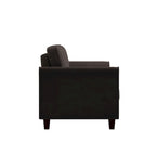 Causeuse en microfibre moderne 5 couleurs avec cadre en bois dur et pieds noirs pour 2 personnes