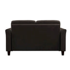 Causeuse en microfibre moderne 5 couleurs avec cadre en bois dur et pieds noirs pour 2 personnes