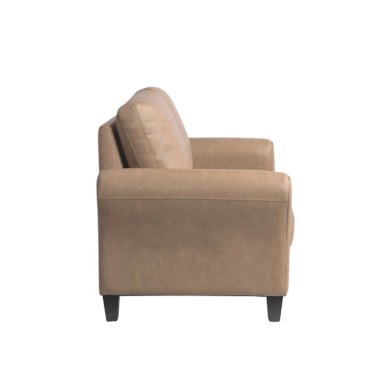 Causeuse en microfibre moderne 5 couleurs avec cadre en bois dur et pieds noirs pour 2 personnes