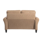 Causeuse en microfibre moderne 5 couleurs avec cadre en bois dur et pieds noirs pour 2 personnes