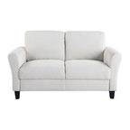 Causeuse en microfibre moderne 5 couleurs avec cadre en bois dur et pieds noirs pour 2 personnes