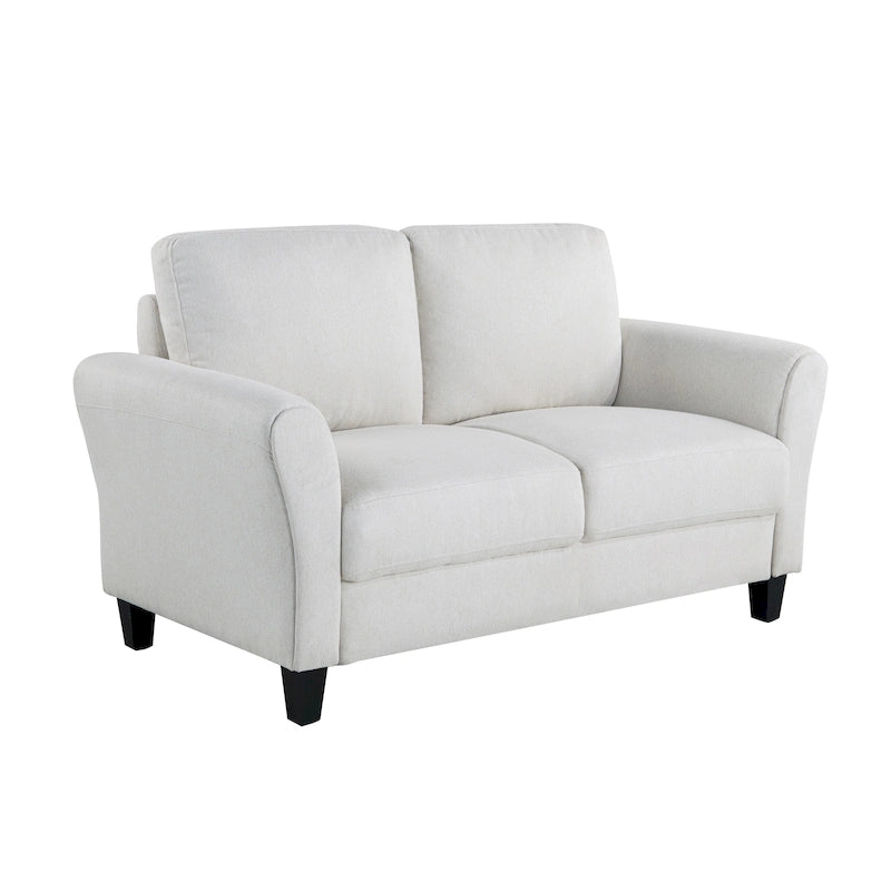 Causeuse en microfibre moderne 5 couleurs avec cadre en bois dur et pieds noirs pour 2 personnes