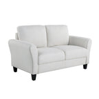 Causeuse en microfibre moderne 5 couleurs avec cadre en bois dur et pieds noirs pour 2 personnes