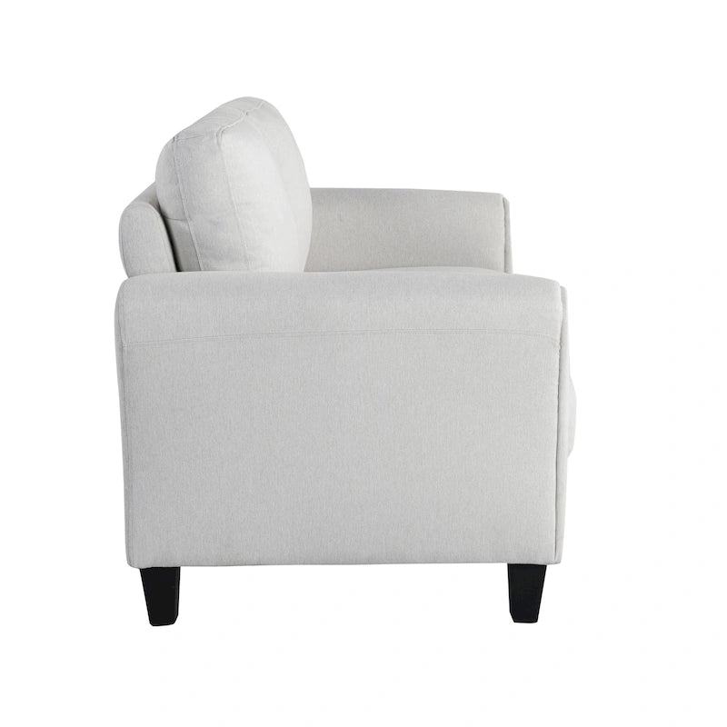 Causeuse en microfibre moderne 5 couleurs avec cadre en bois dur et pieds noirs pour 2 personnes