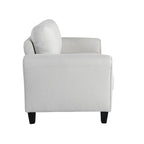 Causeuse en microfibre moderne 5 couleurs avec cadre en bois dur et pieds noirs pour 2 personnes