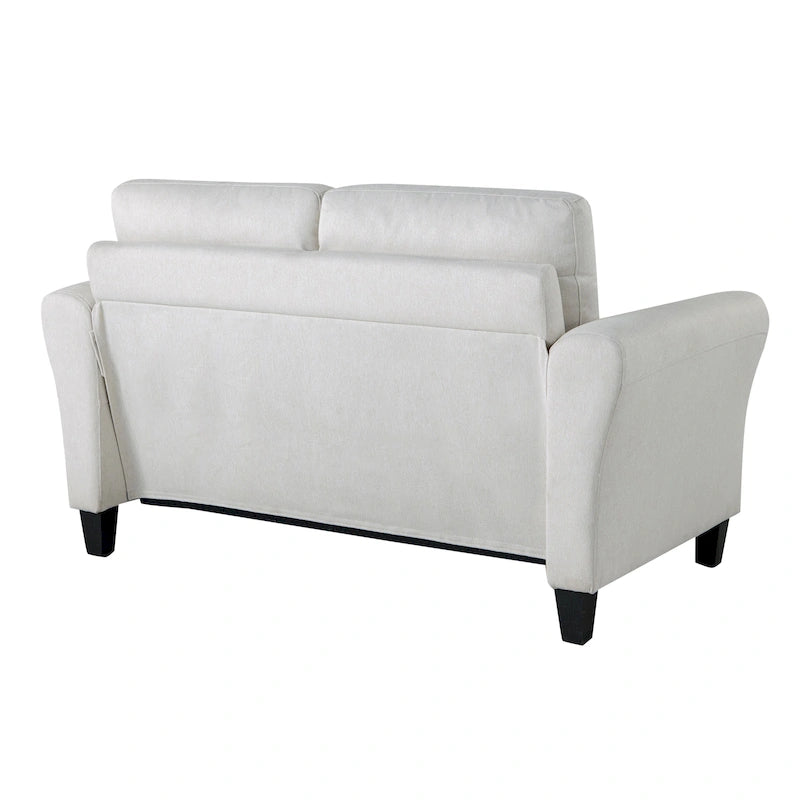 Causeuse en microfibre moderne 5 couleurs avec cadre en bois dur et pieds noirs pour 2 personnes