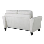 Causeuse en microfibre moderne 5 couleurs avec cadre en bois dur et pieds noirs pour 2 personnes