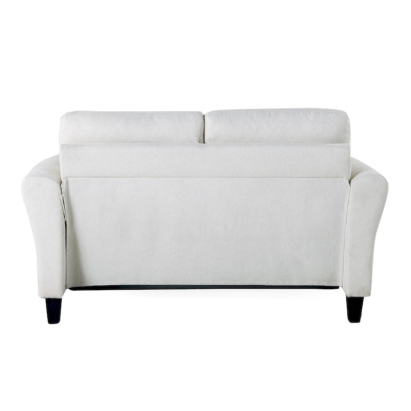 Causeuse en microfibre moderne 5 couleurs avec cadre en bois dur et pieds noirs pour 2 personnes