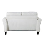 Causeuse en microfibre moderne 5 couleurs avec cadre en bois dur et pieds noirs pour 2 personnes