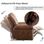 Fauteuil inclinable manuel en cuir respirant 2 couleurs avec clous décoratifs et cadre en acier pour 1 personne