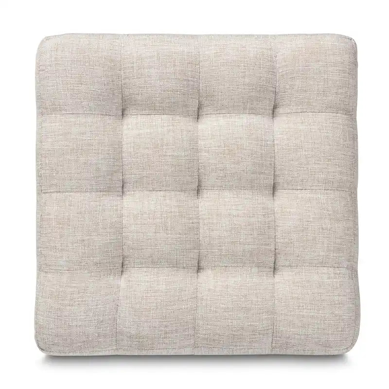 Ensemble de 2 poufs cubes en tissu capitonné contemporain 4 couleurs
