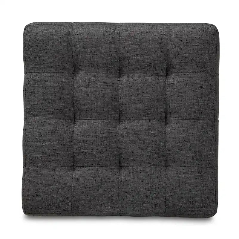Ensemble de 2 poufs cubes en tissu capitonné contemporain 4 couleurs