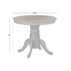 Ensemble de salle à manger rond sur pied avec chaises Windsor et rallonge, en chêne/blanc/gris/noir, 5 personnes