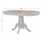 Ensemble de salle à manger rond sur pied avec chaises Windsor et rallonge, en chêne/blanc/gris/noir, 5 personnes