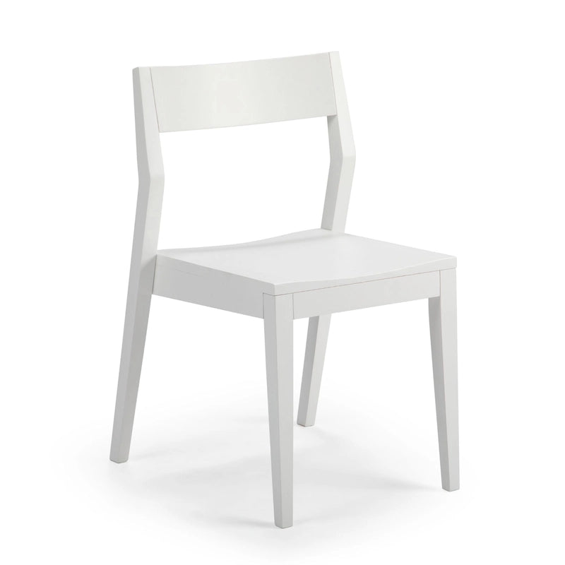 Chaise de salle à manger moderne 4 couleurs en pin massif avec dossier incliné et assise profilée pour 1