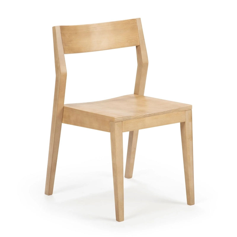 Chaise de salle à manger moderne 4 couleurs en pin massif avec dossier incliné et assise profilée pour 1
