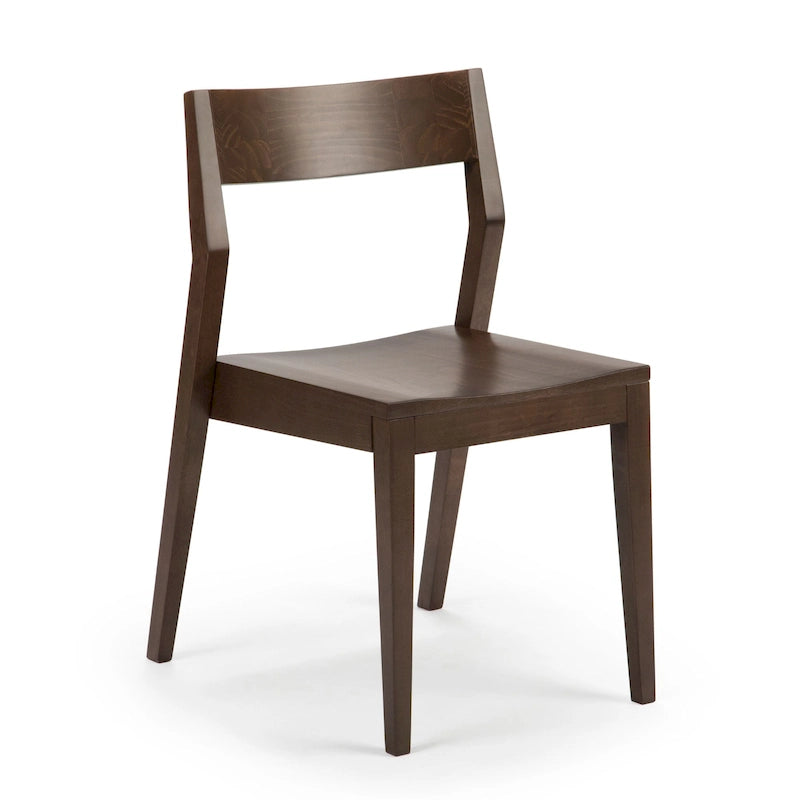 Chaise de salle à manger moderne 4 couleurs en pin massif avec dossier incliné et assise profilée pour 1