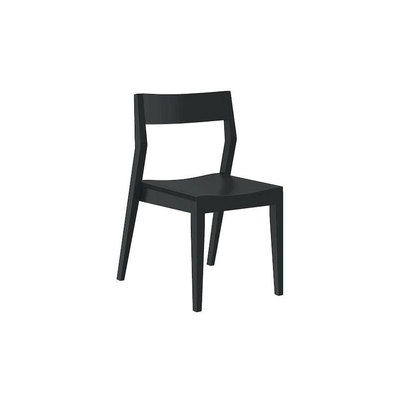 Chaise de salle à manger moderne 4 couleurs en pin massif avec dossier incliné et assise profilée pour 1