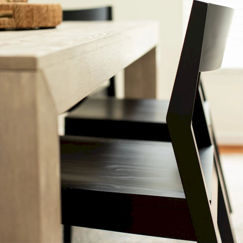 Chaise de salle à manger moderne 4 couleurs en pin massif avec dossier incliné et assise profilée pour 1