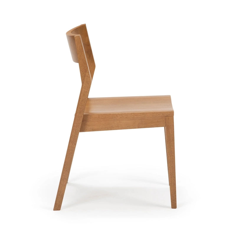 Chaise de salle à manger moderne 4 couleurs en pin massif avec dossier incliné et assise profilée pour 1