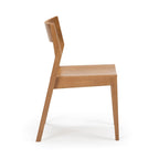 Chaise de salle à manger moderne 4 couleurs en pin massif avec dossier incliné et assise profilée pour 1