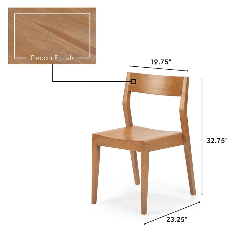 Chaise de salle à manger moderne 4 couleurs en pin massif avec dossier incliné et assise profilée pour 1