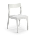 Chaise de salle à manger moderne 4 couleurs en pin massif avec dossier incliné et assise profilée pour 1