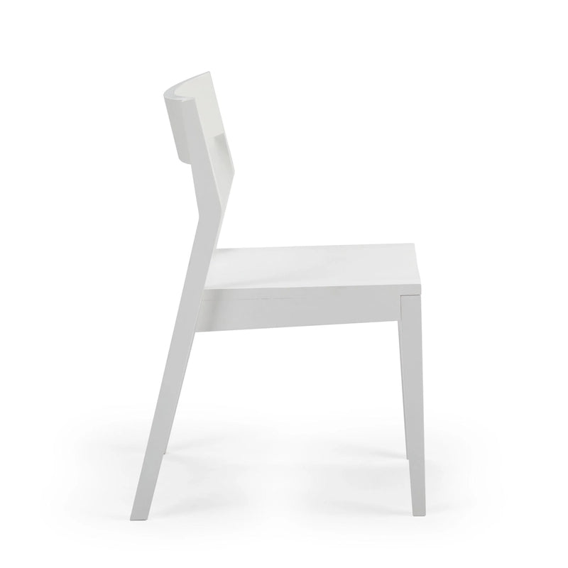 Chaise de salle à manger moderne 4 couleurs en pin massif avec dossier incliné et assise profilée pour 1