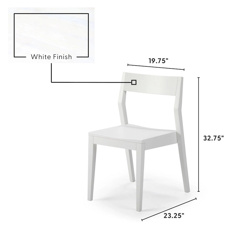 Chaise de salle à manger moderne 4 couleurs en pin massif avec dossier incliné et assise profilée pour 1