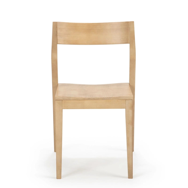 Chaise de salle à manger moderne 4 couleurs en pin massif avec dossier incliné et assise profilée pour 1
