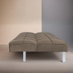 Canapé-lit futon convertible 2 places gris/mandarine/bleu marine/café
