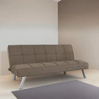 Canapé-lit futon convertible 2 places gris/mandarine/bleu marine/café
