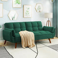 Canapé-lit futon convertible 4 couleurs avec dossier inclinable et 2 accoudoirs oreillers pour 2 personnes