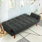 Canapé-lit futon convertible 4 couleurs avec dossier inclinable et 2 accoudoirs oreillers pour 2 personnes