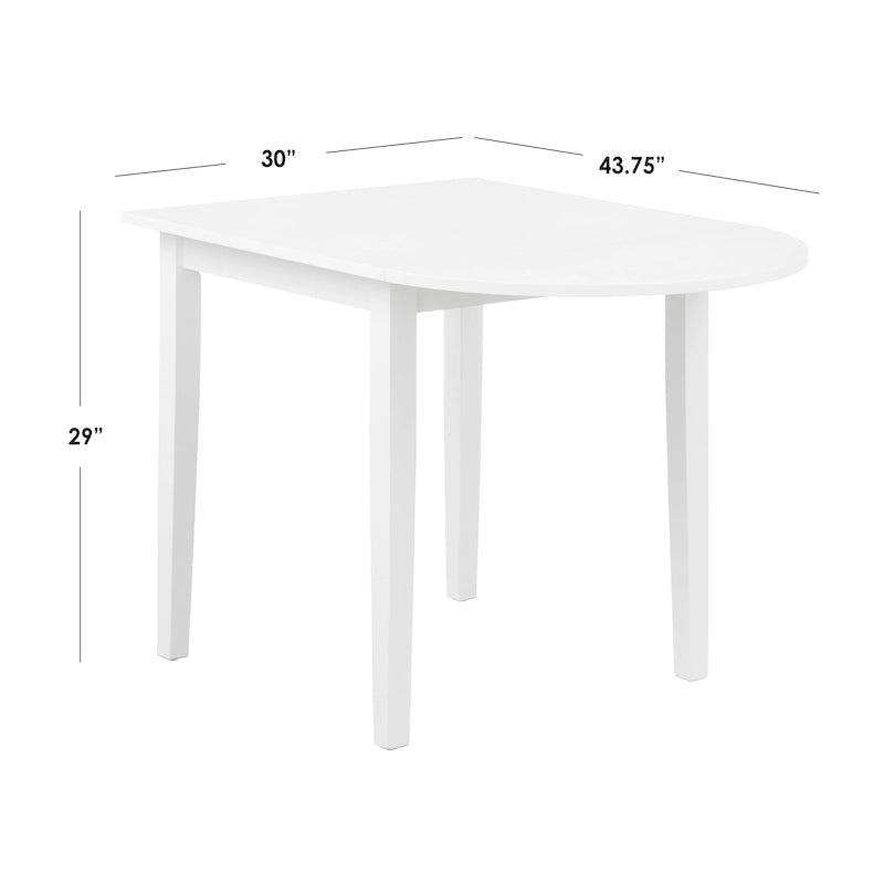 Ensemble de salle à manger en bois d'hévéa à abattants 2 places 5 couleurs (1 table + 2 chaises)