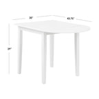 Ensemble de salle à manger en bois d'hévéa à abattants 2 places 5 couleurs (1 table + 2 chaises)