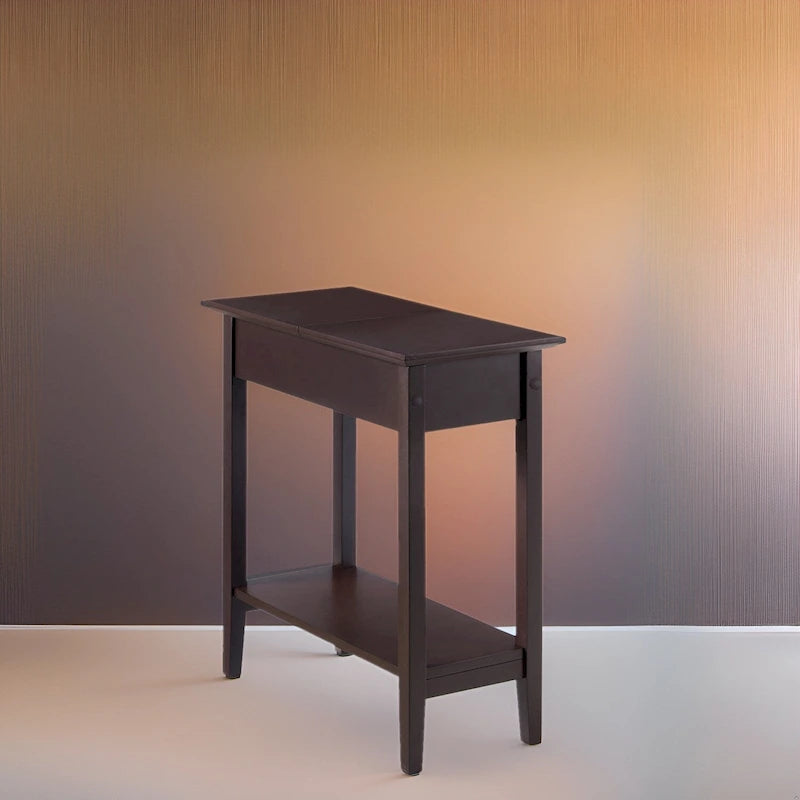 Table d'appoint étroite à plateau rabattable 6 couleurs avec tiroir et étagère inférieure