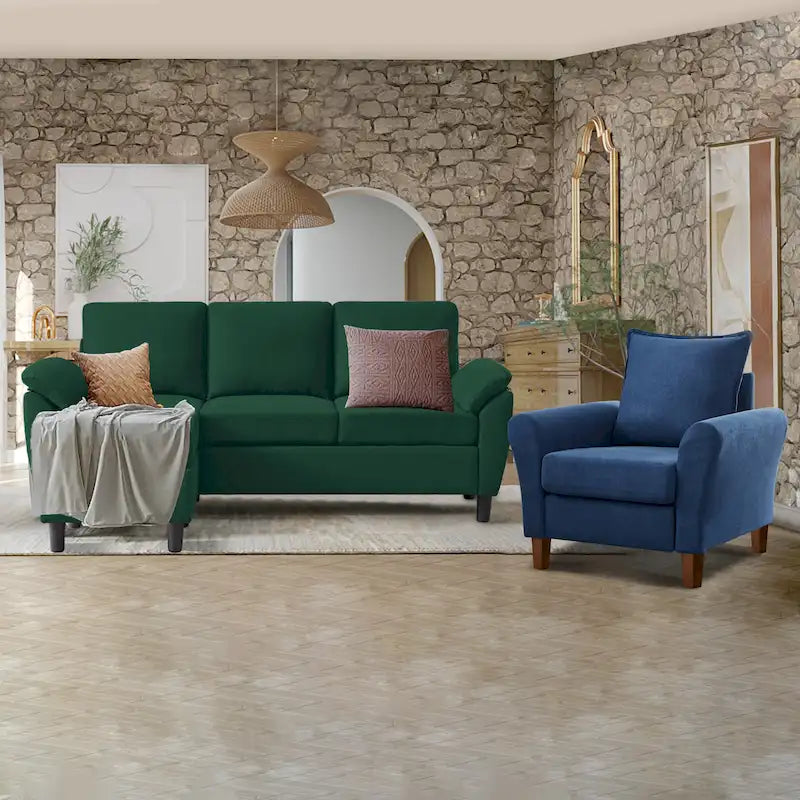 Ensemble canapé moderne de transition 8 couleurs avec fauteuil et ottoman pour 3+