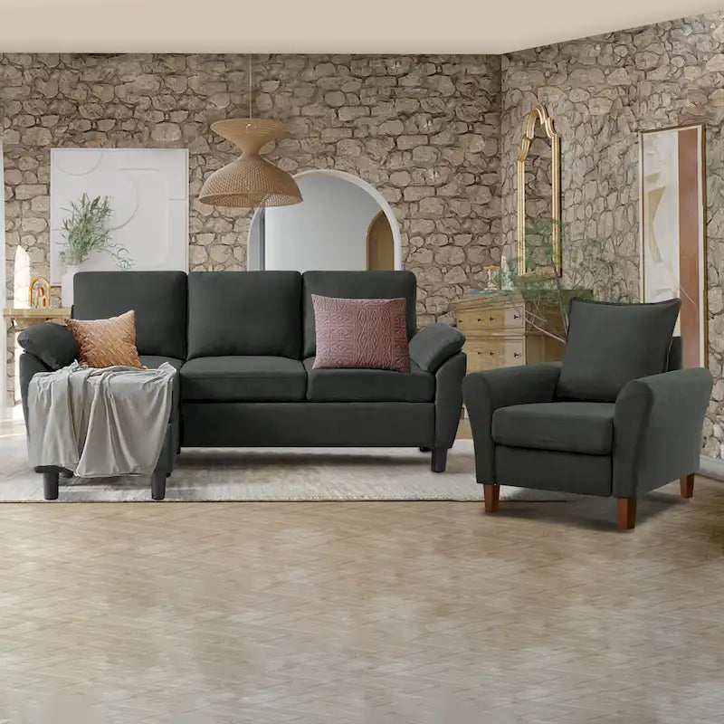 Ensemble canapé moderne de transition 8 couleurs avec fauteuil et ottoman pour 3+