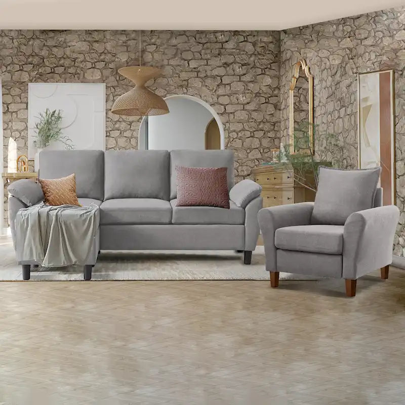 Ensemble canapé moderne de transition 8 couleurs avec fauteuil et ottoman pour 3+