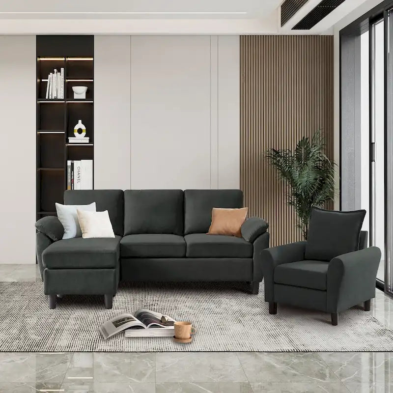 Ensemble canapé moderne de transition 8 couleurs avec fauteuil et ottoman pour 3+