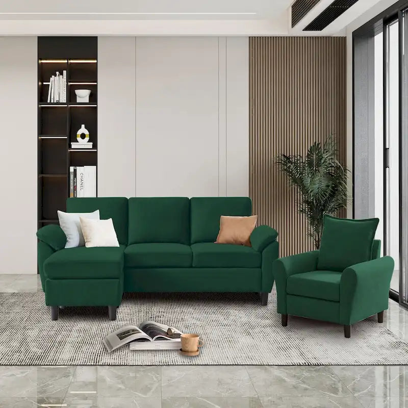 Ensemble canapé moderne de transition 8 couleurs avec fauteuil et ottoman pour 3+