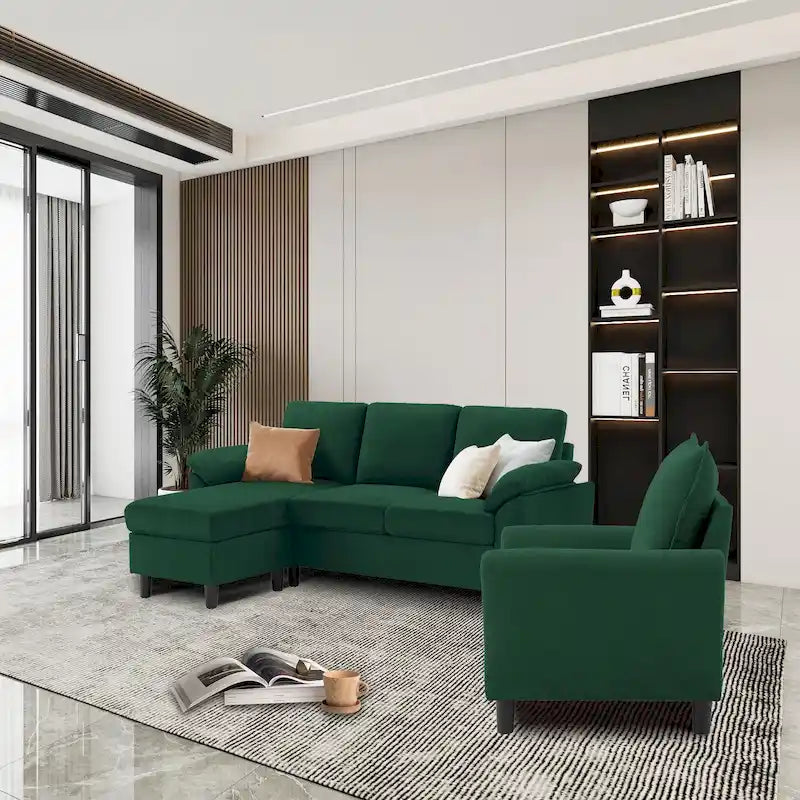 Ensemble canapé moderne de transition 8 couleurs avec fauteuil et ottoman pour 3+